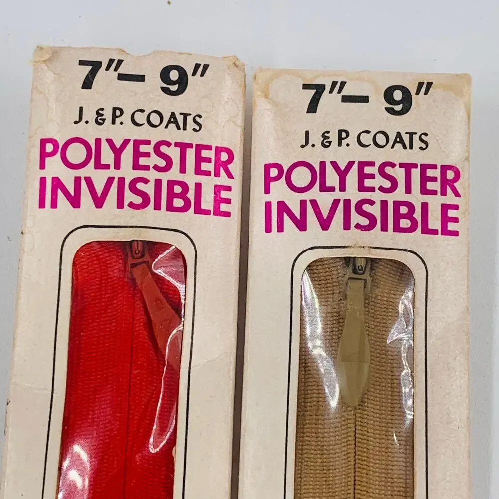 Nylon Zippers 7 Inch Vintage Sewing Lot USA JP Coats Zipper Lot JP Coasts Usa